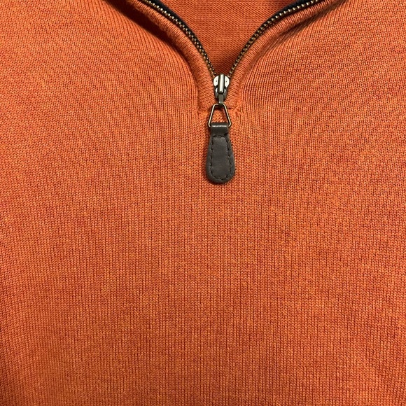 Fairclough & Co Orange Half Zip Cotton Sweater XL - Picture 2 of 5